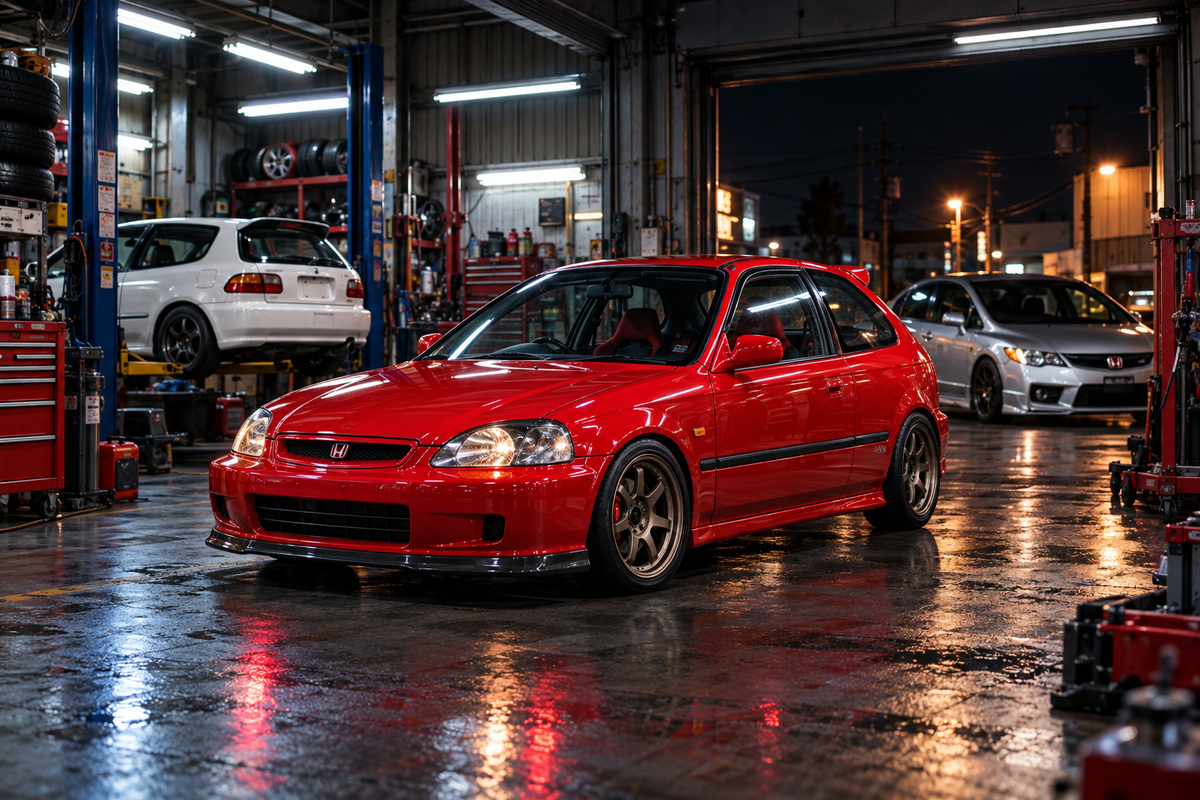 Civic in a Japanese automotive scene