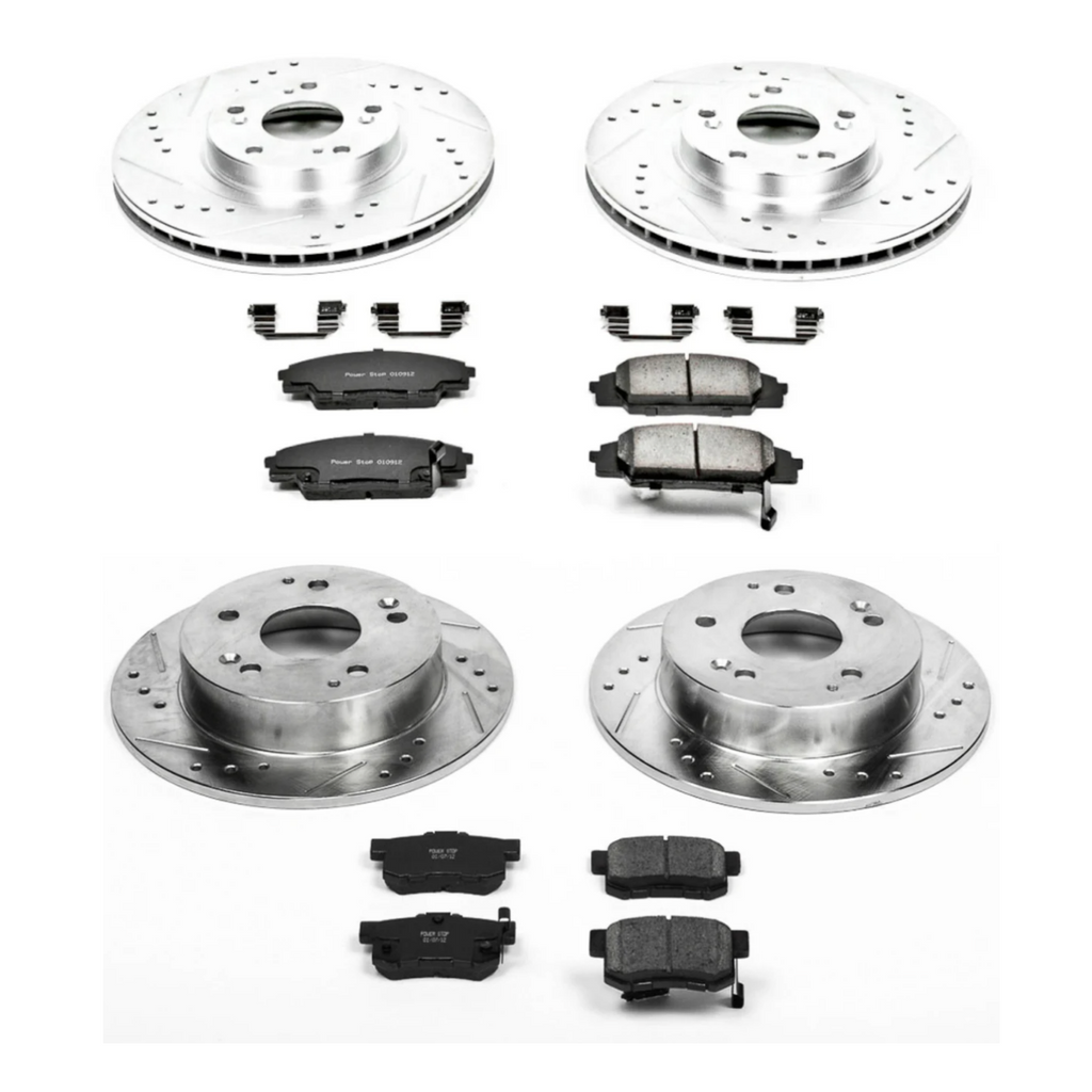 PowerStop Cross-drilled and Slotted Rotors + Pads