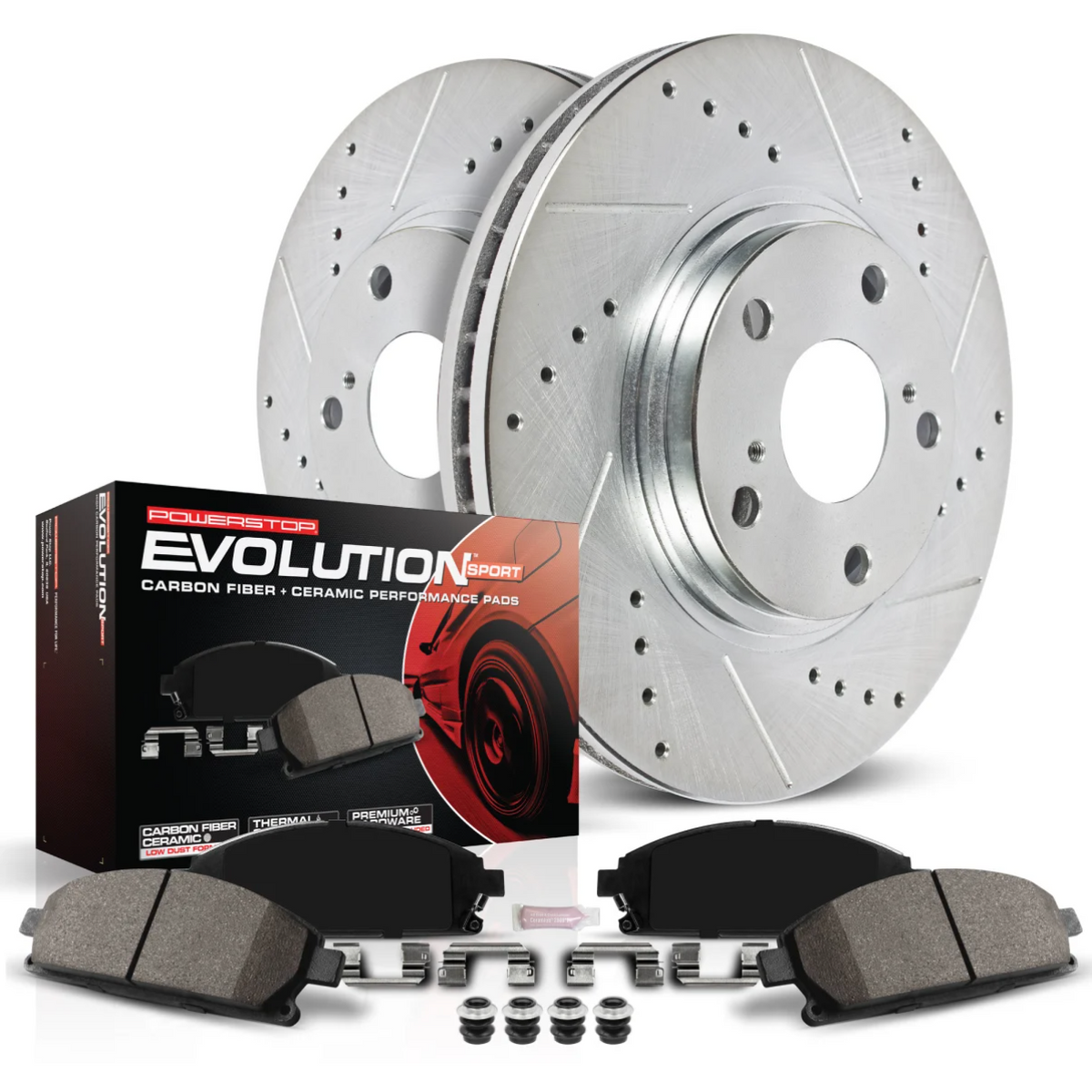 PowerStop Cross-drilled and Slotted Rotors + Pads