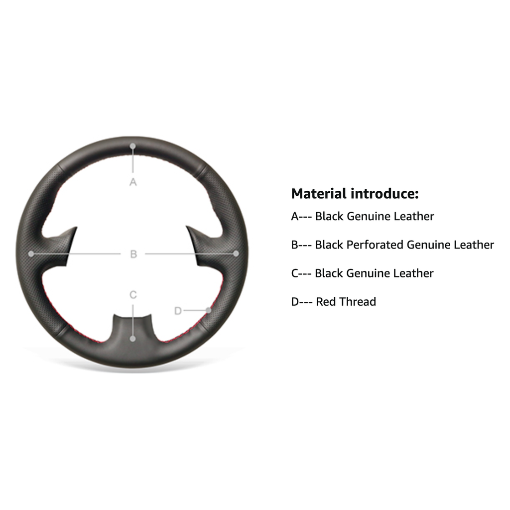 RSX Steering wheel cover - Red Stiching