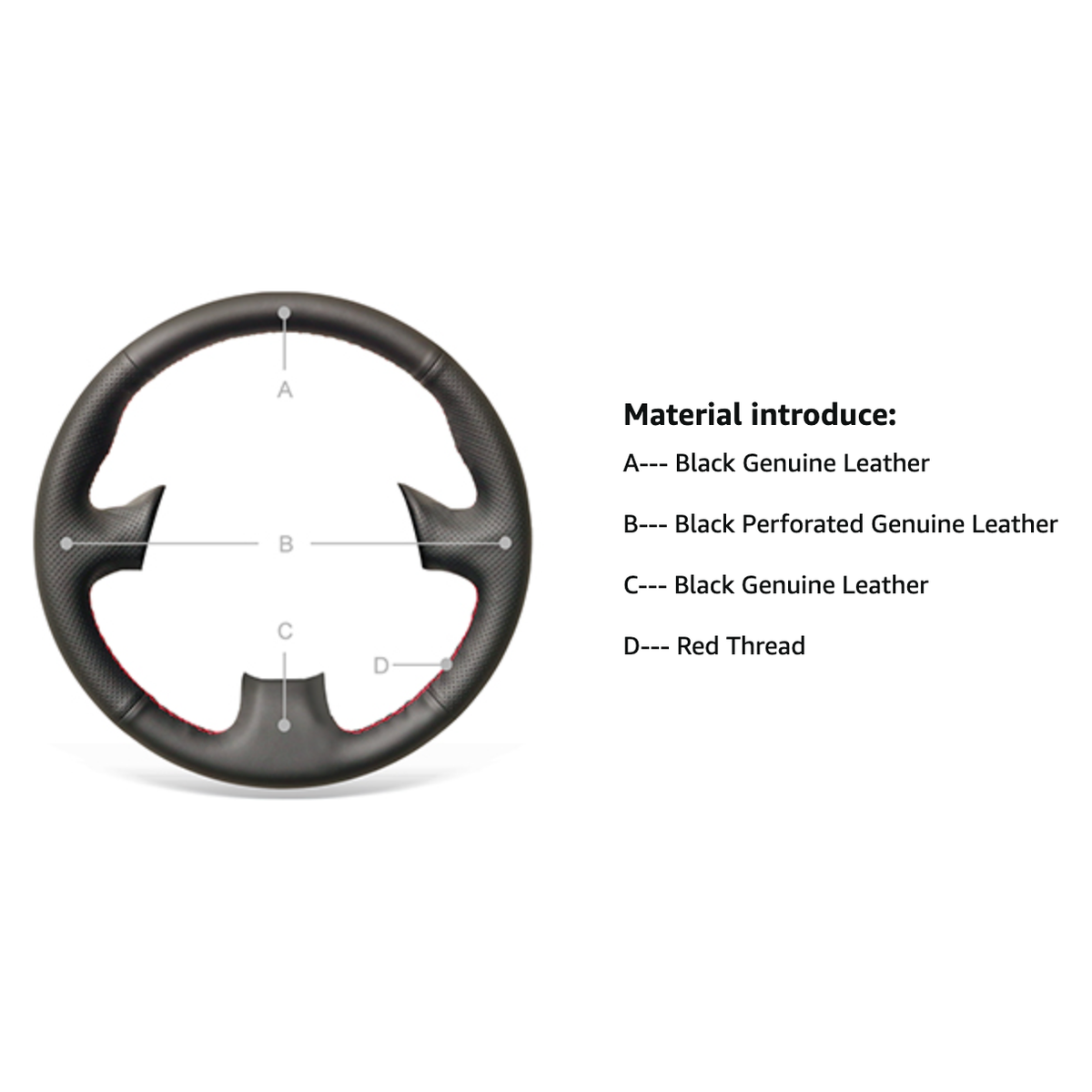 RSX Steering wheel cover - Red Stiching