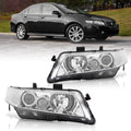 Acura TSX 2004-2008 Factory Style Headlights Chrome Housing Clear Len Clear Reflector