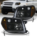 HONDA Pilot 2006-2008 Headlight Black Housing Clear Lens Amber Reflector