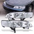 Honda Accord 1994-1997 Factory Style Headlights + Corners Chrome Housing Clear Len Clear Reflector