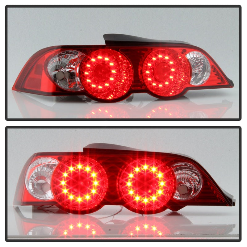 ACANII Acura RSX 02-04 LED Tail Lights Red Clear