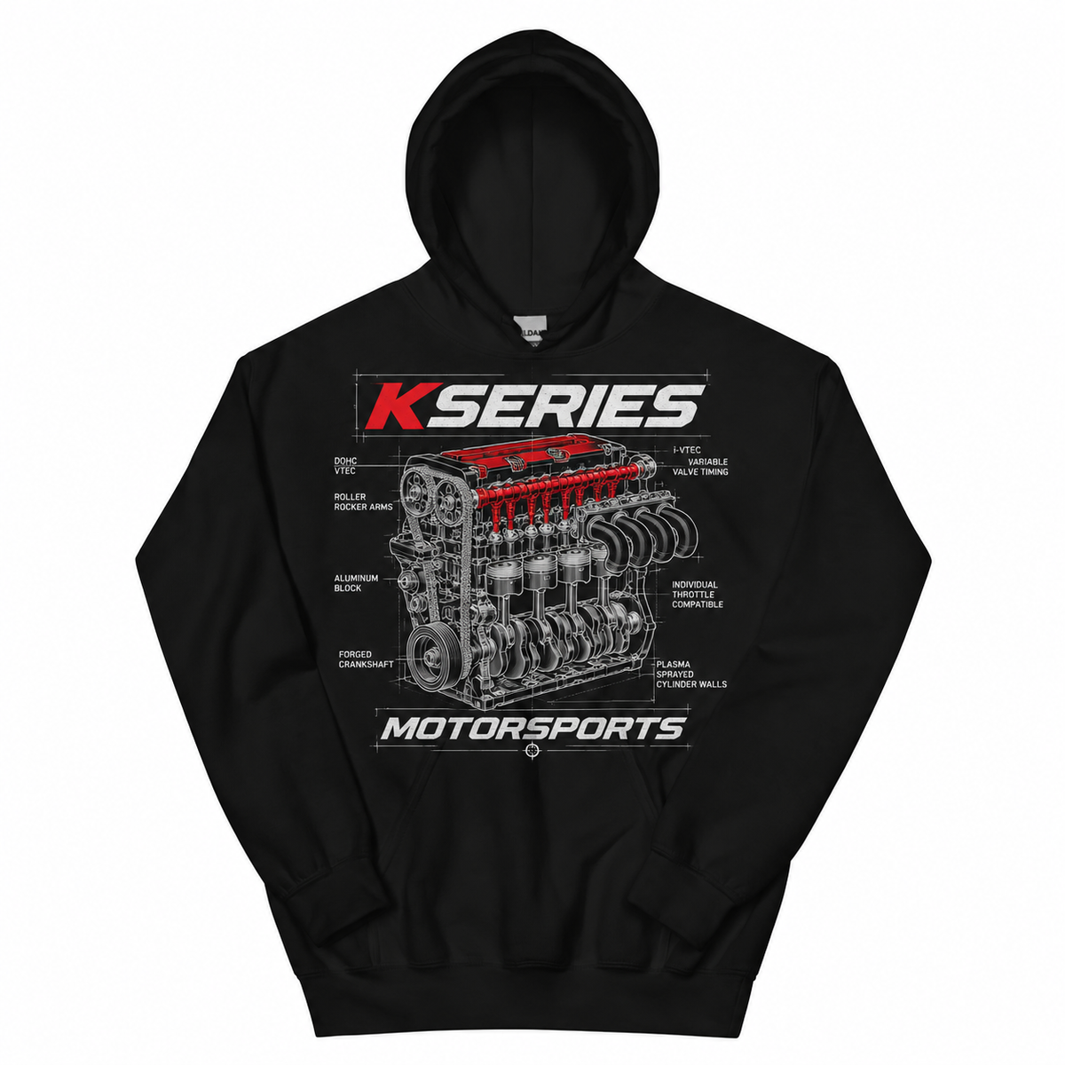 KSeries Motorsports Redline Blueprint Hoodie — product view
