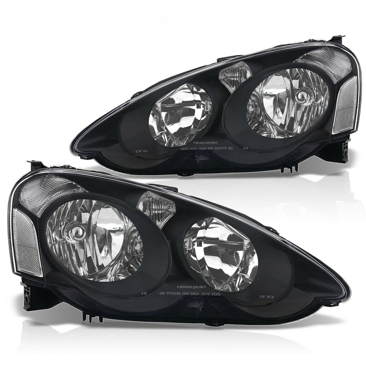02-04 RSX Headlight Pair - Black Housing